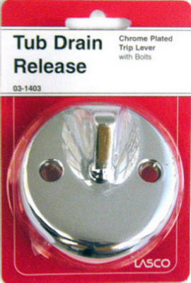 Lasco 03-1403 Bathtub Drain Overflow Face Plate with Trip Lever, Chrome