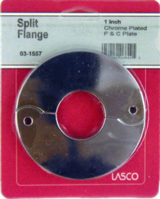 Lasco 03-1557 Floor & Ceiling Split Flange fits 1" Iron Pipe, Chrome Plated