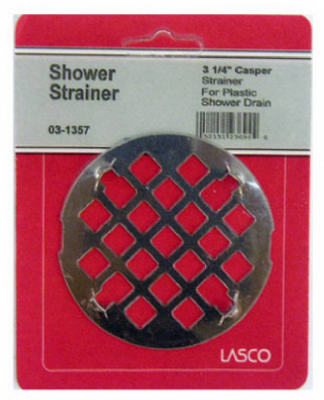 Lasco 03-1357 Casper Snap-In Shower Drain Strainer, 3-1/4", Chrome Plated