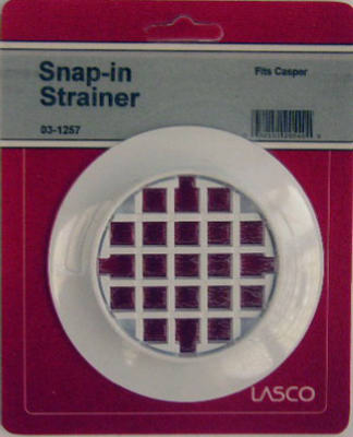 Lasco 03-1257 Casper Snap-In Shower Drain Strainer, Plastic