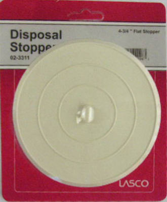 Lasco 02-3311 Universal-Fit Flat Suction Type Rubber Sink Stopper, 4-3/4", White