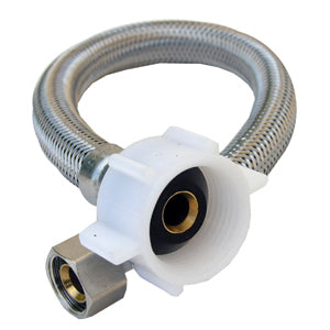 Lasco 10-0809 Braided Stainless Steel Toilet Connector, 1/2" x 7/8" x 9"