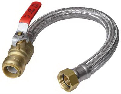 SharkBite® U3068FLEX18BVLF Water Heater Connector w/Ball Valve, 1/2" x 3/4" FIP