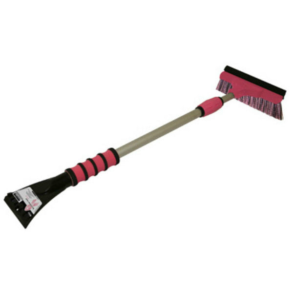 Mallory S12-577-EPKUS Telescopic Snowbroom & Ice Scraper/Squeegee, Pink, 28"-45"