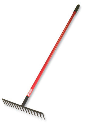 Bully Tools 92301 Fiberglass Handle Level Head Rake, 16"