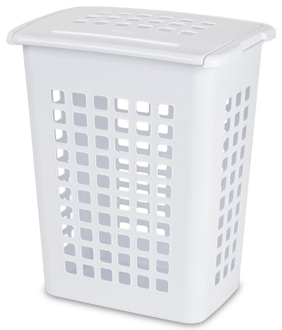 Sterilite 12238004 Rectangular LiftTop Laundry Hamper, White