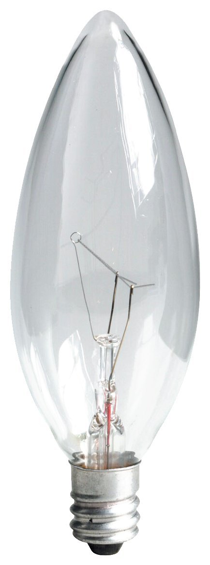 GE Lighting 76229 Blunt Tip B10 Candelabra Base Bulb, Crystal Clear, 60W, 2-Pack