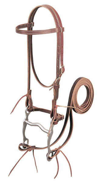 Weaver 20-0350 Latigo Leather Bridle w/Single Cheek Buckle,Burgundy,5/8"