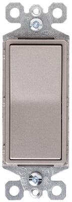 Pass & Seymour Grounded Single Pole Switch, 15A, Nickel
