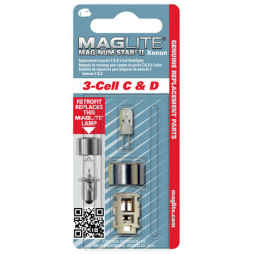 Maglite LMXA301 Magnum Star II Xenon Replacement Lamp, C & D 3-Cell Flashlight
