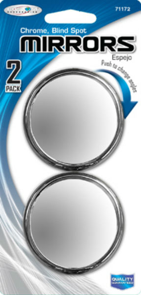 Custom Accessories 71172 Round Blind Spot Mirror, Chrome, 2", 2-Pack
