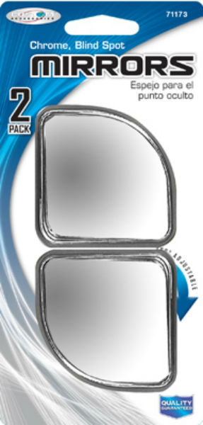 Custom Accessories 71173 Quarter Adjustable Blind Spot Mirror 2", Chrome, 2-Pack