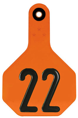 Y-Tex 7702001 All American 3 Star Numbered Tag, Medium,Orange(25-Pack)