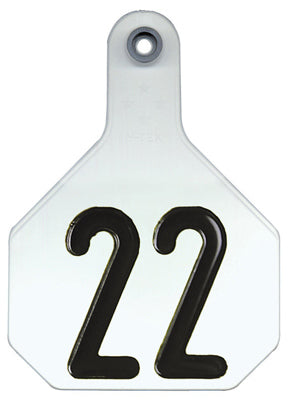 Y-Tex 7900001 All American 4 Star Numbered Tag, Large, White (25-Pack)