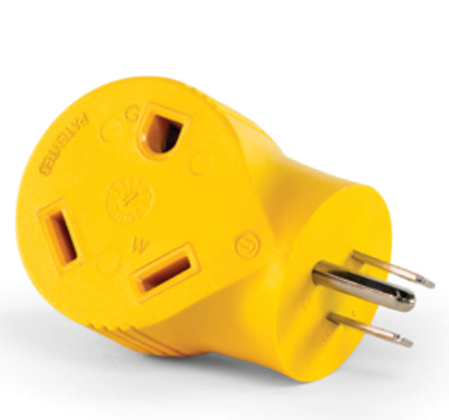 Camco 55325 Electrical Adapter, 90 Degree, 15A Male to 30A Female