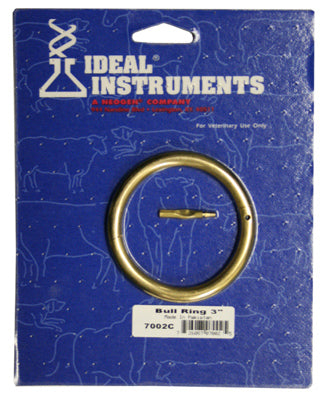 Ideal 7002 Self Piercing & Durable Brass Bull Ring, 3"