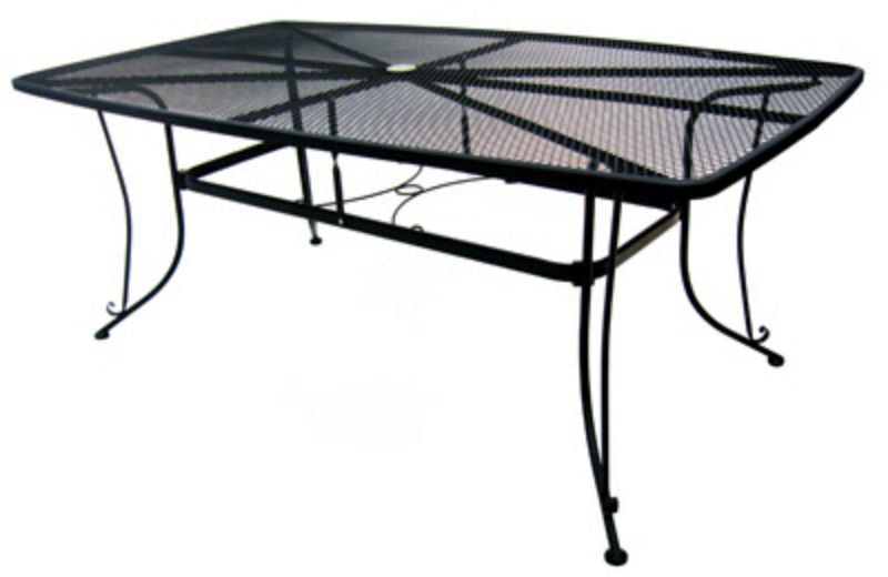 Woodard 1172-BXU Uptown Collection Mesh Dining Table 42" x 72", Black