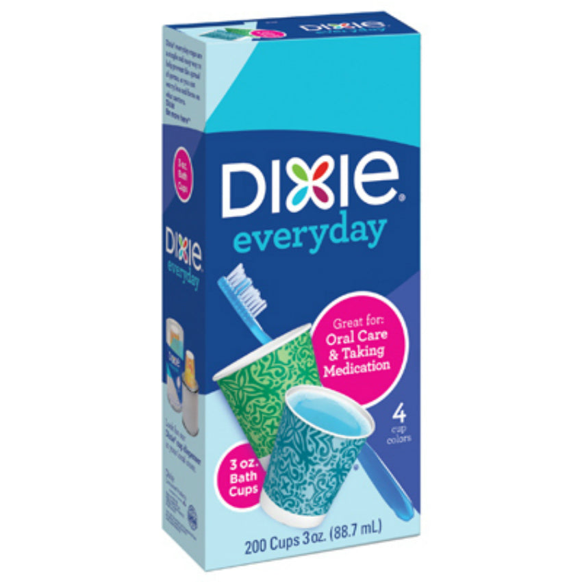 Dixie 43900 Everyday Disposable Bath Cups, 3 Oz, Assorted Design, 200-Count
