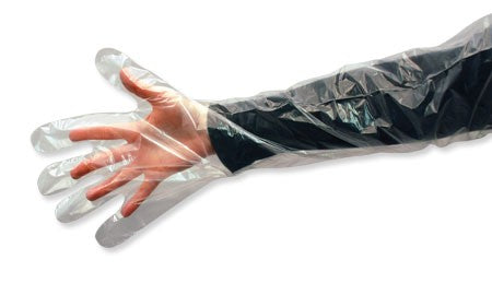 Ideal 3106 Shoulder Length Standard OB Sleeve Gloves, 39", Clear, 100-Count