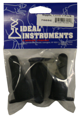 Ideal 7005 Gum Rubber Lamb Nipple, Black, 3-Pack