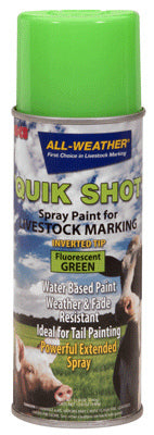 All-Weather Quik Shot Spray Paint Livestock Marker 16 Oz, Fluorescent Green