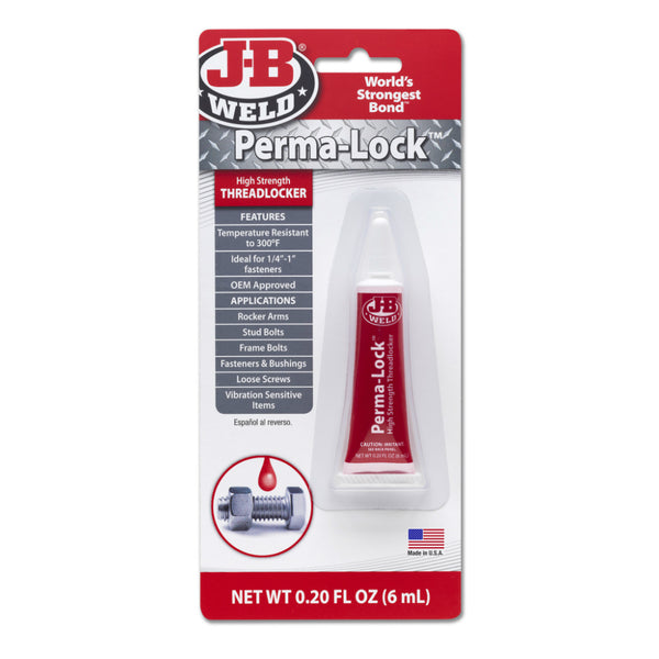 J-B® Weld 27106 Perma-Lock™ High Strength Threadlocker, 6 ml, Red