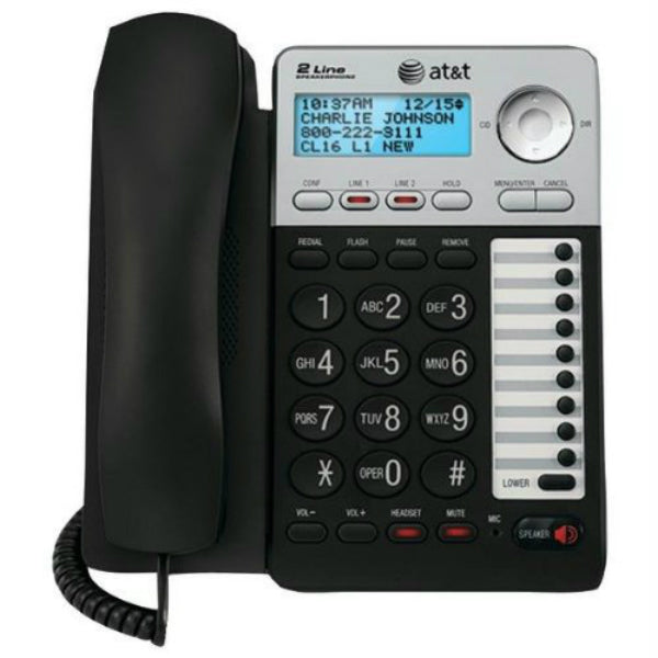 AT&T® ML17929 Two-Line Speaker Phone with Caller ID/Call Waiting, Black