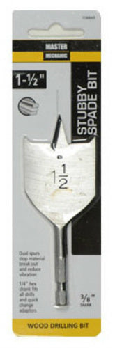 Master Mechanic 158843 Stubby Spade Bit, 1/2" x 4"