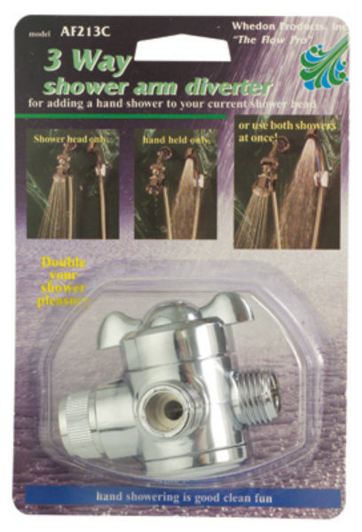 Whedon AF213C Shower Arm Diverter, 3-Way, Chrome