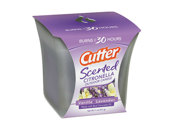 Cutter® HG-96154 Scented Citronella Outdoor Candle, 11 Oz, Lavender & Vanilla