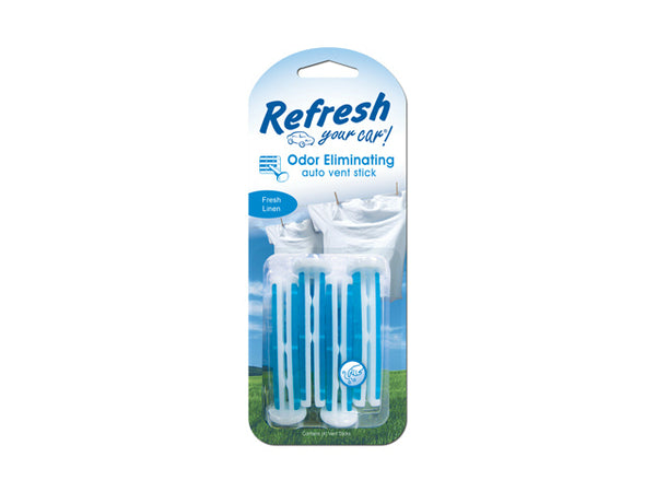 Refresh Your Car® 09583 Dual Vent Stick Car Air Freshener, Fresh Linen, 4-Pack