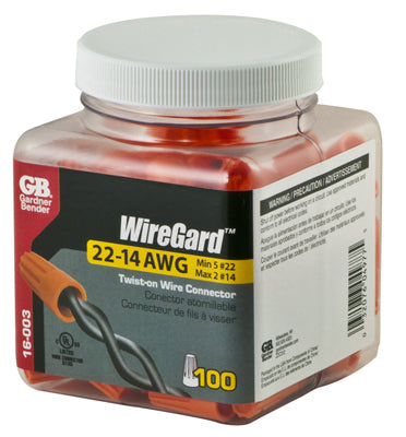 Gardner Bender 16-003N WireGard™ Screw-On Wire Connector, Orange
