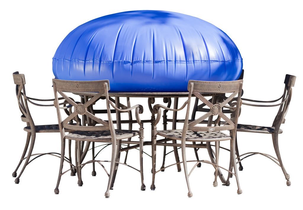 Duck Covers MTR09090 Patio Round Table & Chair Cover,Duck Dome Airbag,Cappuccino