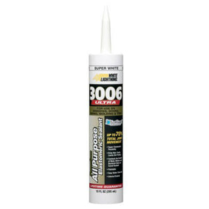 White Lightning WL0003006 3006-Ultra All Purpose Elastomeric Sealant,10 Oz,White