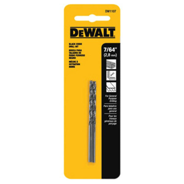 DeWalt® DW1107 Black Oxide 135-Degree Split Point Drill Bit, 7/64", 2-Pack