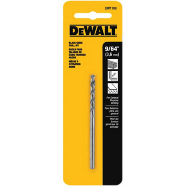 DeWalt® DW1109 Black Oxide 135-Degree Split Point Drill Bit, 9/64"