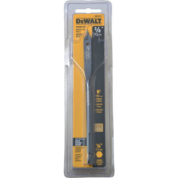 DeWalt® DW1572 Wood Boring Heavy Duty Spade Bit, 3/8" x 6"