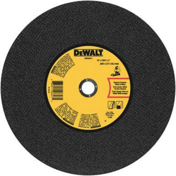 DeWalt® DWA8011 General Purpose Metal Chop Saw Wheel, 14" x 7/64" x 1"