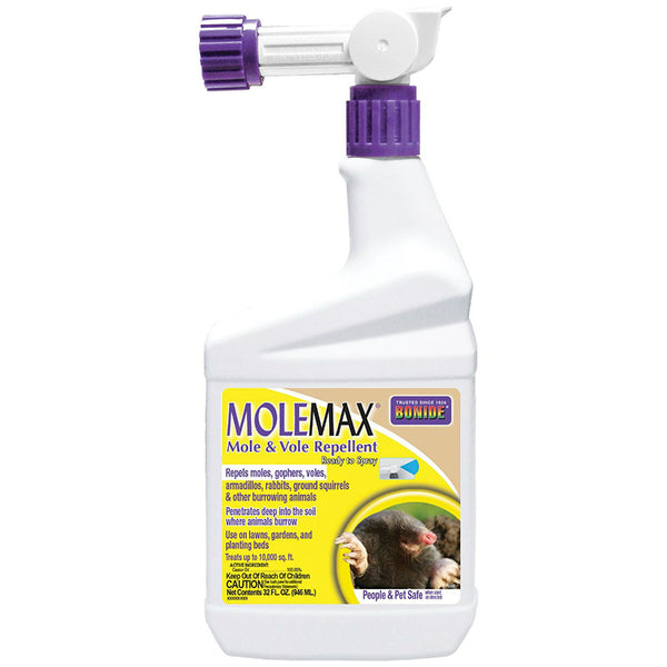 Bonide 690 Molemax Mole & Vole Repellent, Ready-To-Spray, 1 Qt