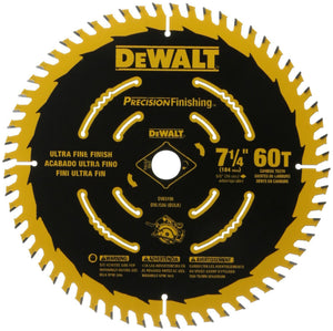 DeWalt® DW3196 Precision Finishing™ Saw Blade, 60 Teeth, 7-1/4"
