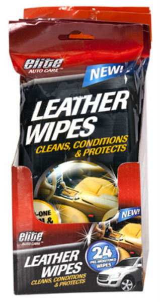 Elite Auto Care™ 8909 Leather Wipes, 24-Pack