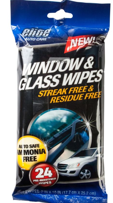 Elite Auto Care™ 8910 Window & Glass Wipes, 24-Pack