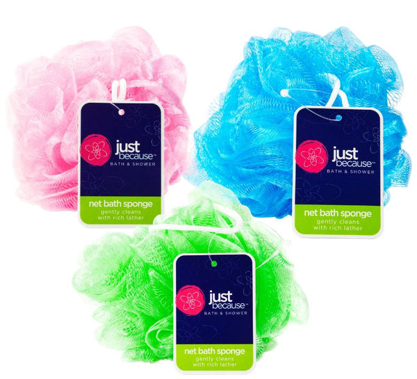 Just Because™ 9878 Net Bath Sponge, Large, Assorted Colors