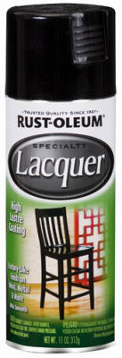 Rust-Oleum® 1905-830 Specialty Lacquer Spray Paint, 11 Oz, Gloss Black