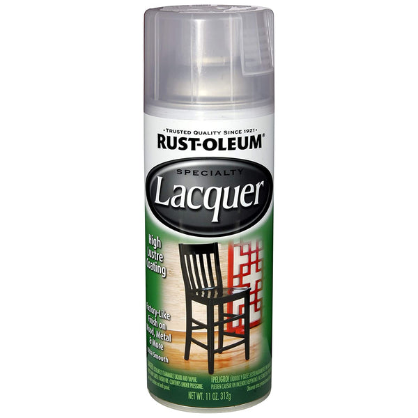 Rust-Oleum 1906830 Specialty Lacquer Spray Paint, Gloss Clear, 11 Oz