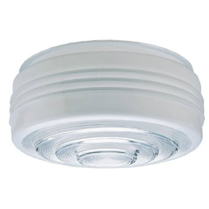Westinghouse 81609 Glass Drum Shade, White and Clear, 10"