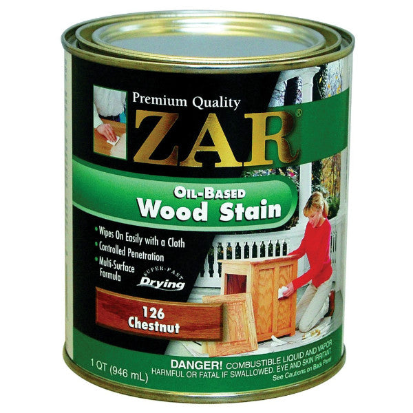 ZAR® 12612 Interior Oil-Based Wood Stain, Chestnut, 1 Qt