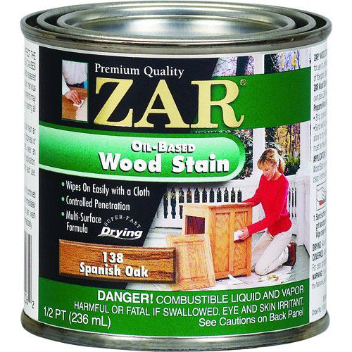 ZAR® 13806 Interior Oil-Based Wood Stain, Spanish Oak, 1/2 Pint