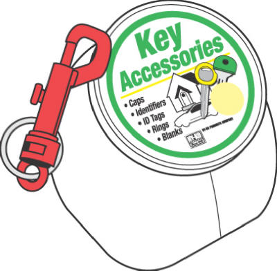 Hy-Ko KT171 Plastic Key Snap with Split Ring, 100-Pack
