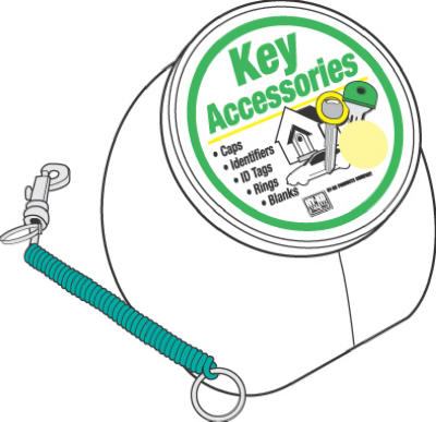 Hy-Ko KT153 Coiled Key Ring with Plastic Clip, 25-Pack